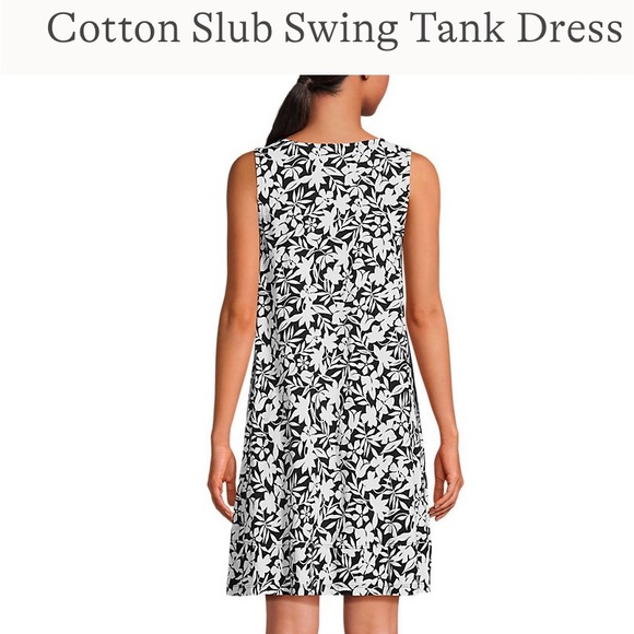 Land’s End cotton slub swing dress in Black Havana. Love this print! - Picture 2 of 3